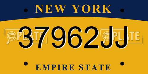 37962JJ New York License Plate
