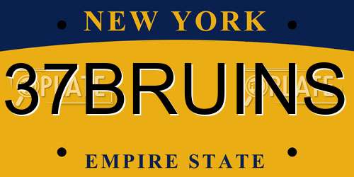 37BRUINS New York License Plate