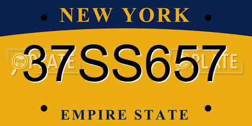 37SS657 New York License Plate