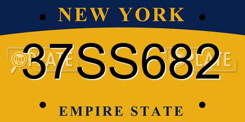37SS682 New York License Plate