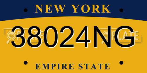 38024NG New York License Plate