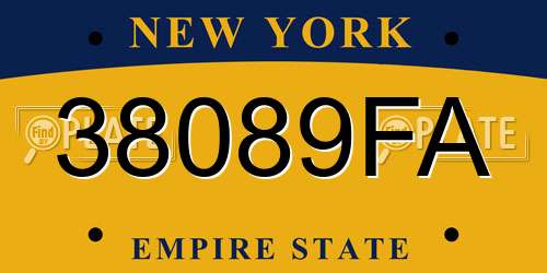 38089FA New York License Plate