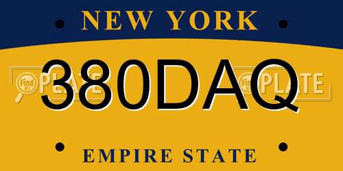 380DAQ New York License Plate
