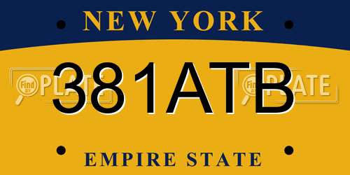 381ATB New York License Plate