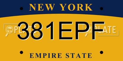 381EPF New York License Plate