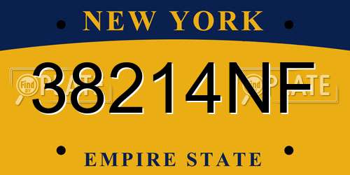 38214NF New York License Plate