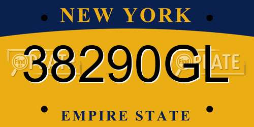 38290GL New York License Plate