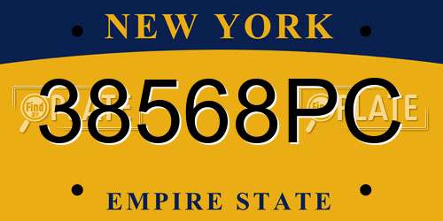 38568PC New York License Plate