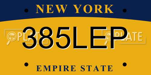 385LEP New York License Plate