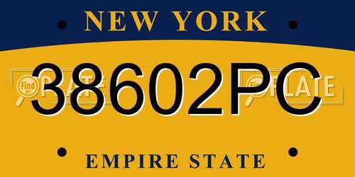 38602PC New York License Plate