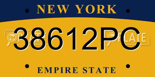 38612PC New York License Plate