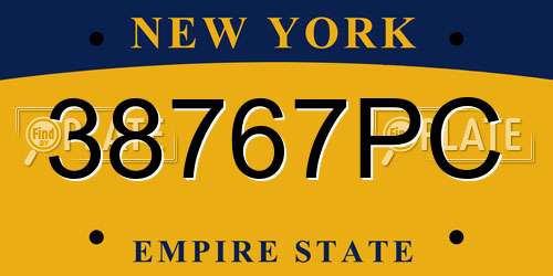 38767PC New York License Plate