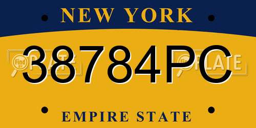 38784PC New York License Plate