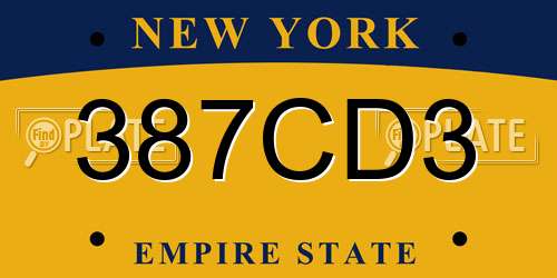 387CD3 New York License Plate
