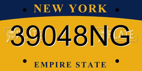 39048NG New York License Plate