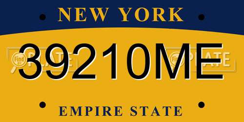 39210ME New York License Plate
