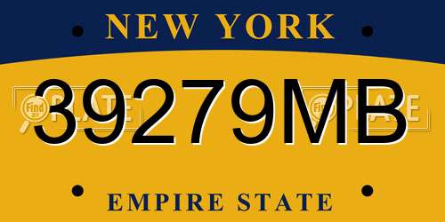 39279MB New York License Plate