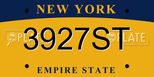 3927ST New York License Plate
