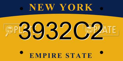 3932C2 New York License Plate