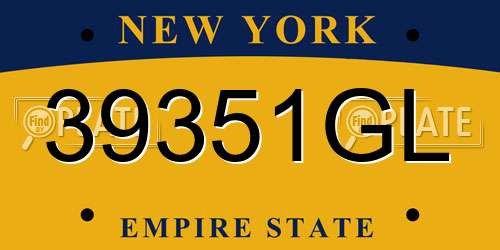 39351GL New York License Plate