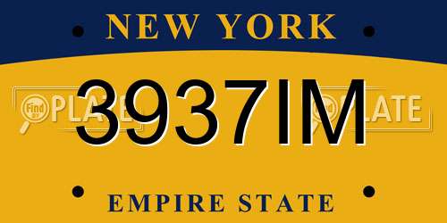 3937IM New York License Plate