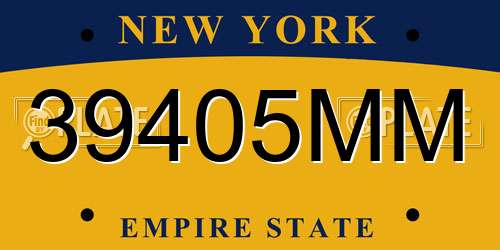 39405MM New York License Plate