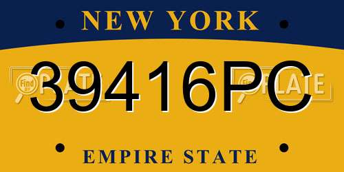39416PC New York License Plate