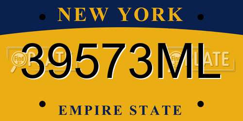 39573ML New York License Plate