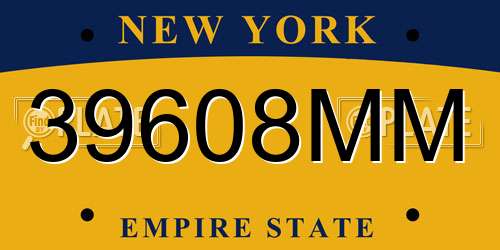 39608MM New York License Plate