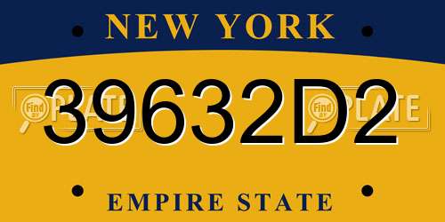 39632D2 New York License Plate