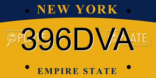 396DVA New York License Plate