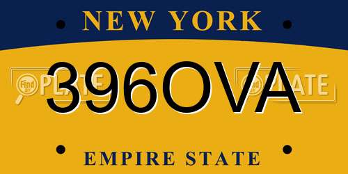 396OVA New York License Plate