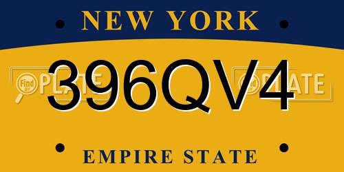 396QV4 New York License Plate