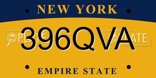 396QVA New York License Plate
