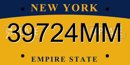 39724MM New York License Plate