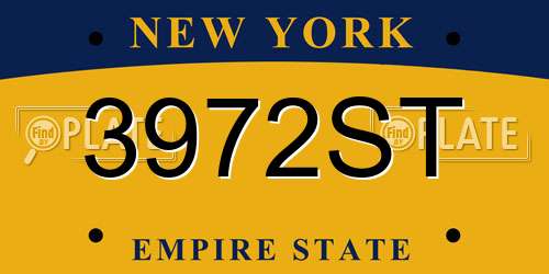 3972ST New York License Plate