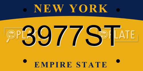 3977ST New York License Plate