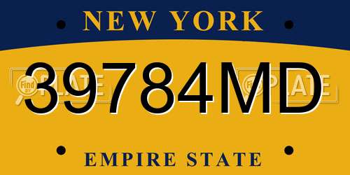 39784MD New York License Plate