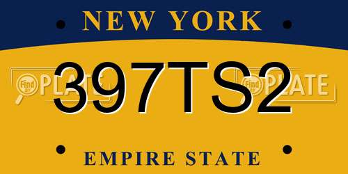 397TS2 New York License Plate