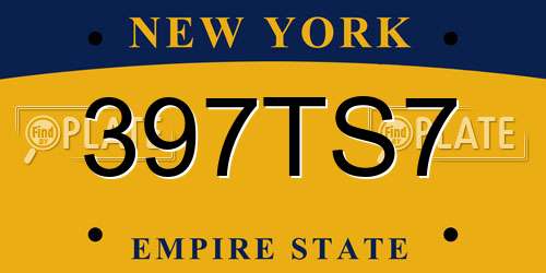 397TS7 New York License Plate