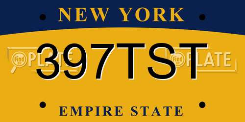 397TST New York License Plate
