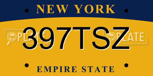 397TSZ New York License Plate