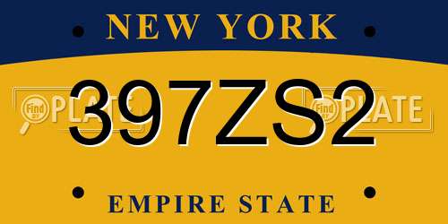 397ZS2 New York License Plate