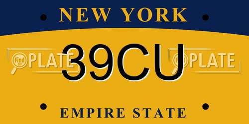 39CU New York License Plate