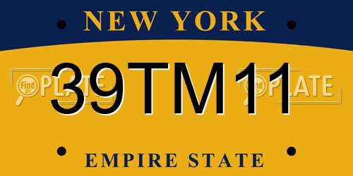 39TM11 New York License Plate