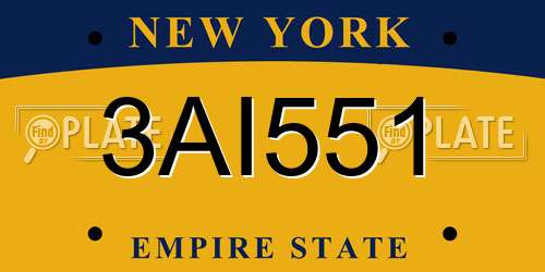 3AI551 New York License Plate