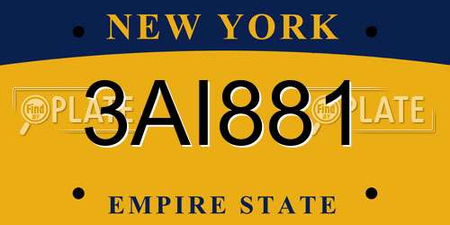 3AI881 New York License Plate