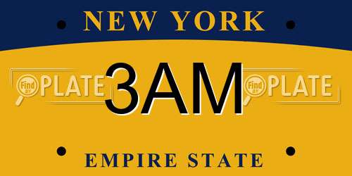 3AM New York License Plate
