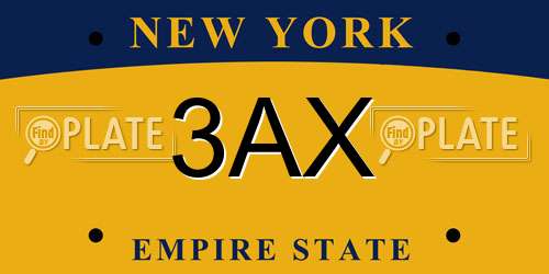 3AX New York License Plate