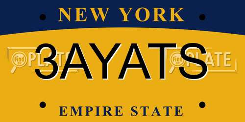 3AYATS New York License Plate